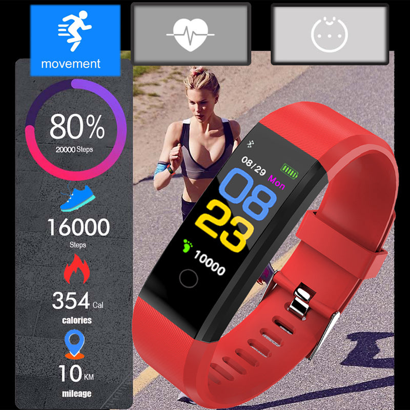 Premium Smart Fitness Tracker – Heart Rate, Blood Pressure Monitor, Activity Tracker, Bluetooth-Compatible, IPX7 