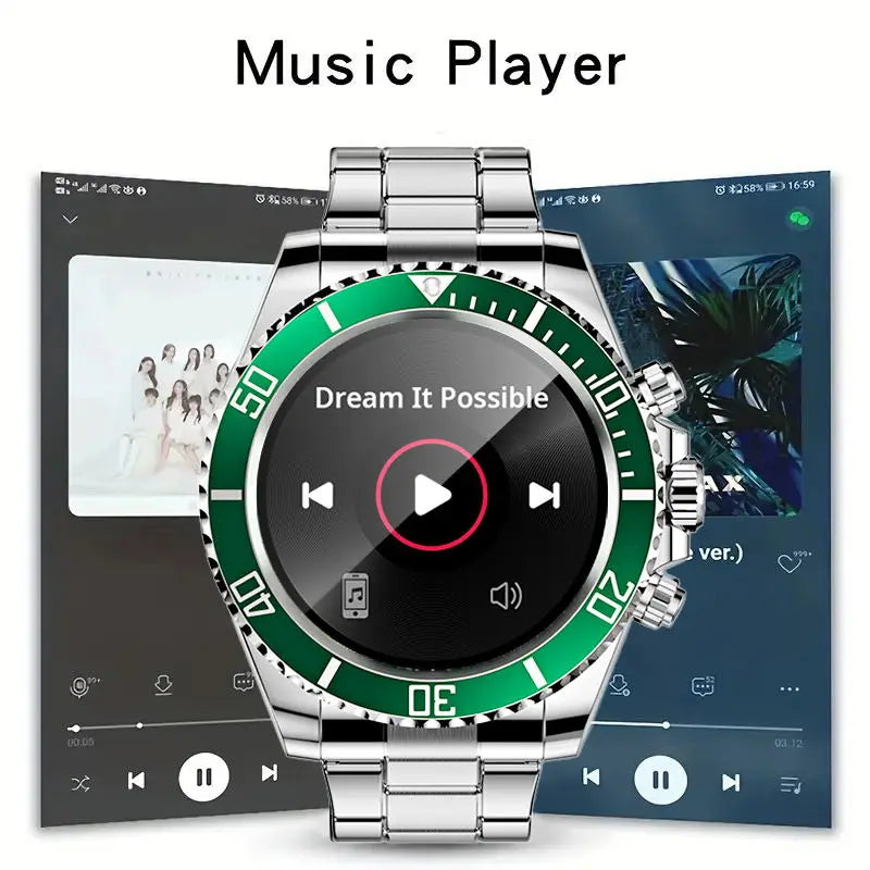 Premium Men's Sport Watch, Luxury Stainless Steel Analog Quartz, Fashionable Casual & Business Design, Large Dial, Calendar 