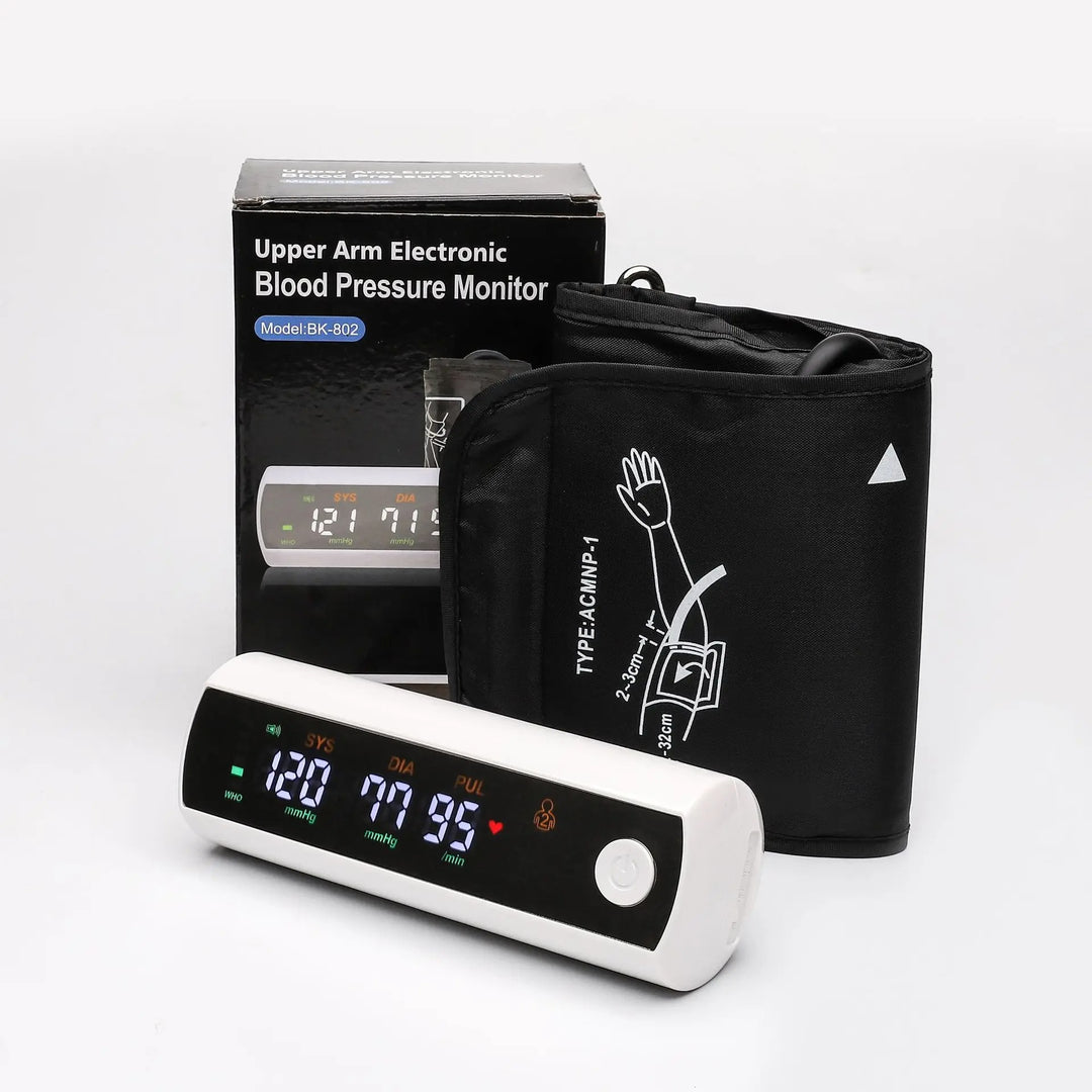 Premium Rechargeable Blood Pressure Monitor – Large LCD Screen, Russian Voice, Digital Arm Sphygmomanometer, LI-ION Battery, Accurate Tonometer for Home Use - StrengthXPhysiotherapy