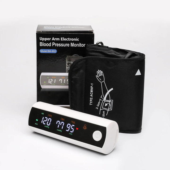 Premium Rechargeable Blood Pressure Monitor – Large LCD Screen, Russian Voice, Digital Arm Sphygmomanometer, LI-ION Battery, Accurate Tonometer for Home Use - StrengthXPhysiotherapy