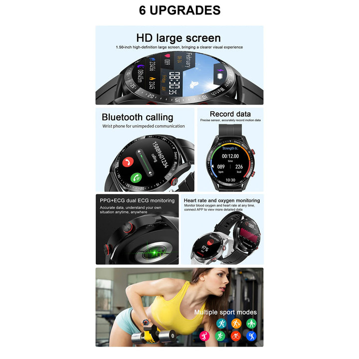 Premium Smartwatch for Men – Full Circle Touch Screen, Bluetooth Call, Waterproof, Heart Rate & Blood Pressure Monitoring, Sports Activity Tracker - StrengthXPhysiotherapy