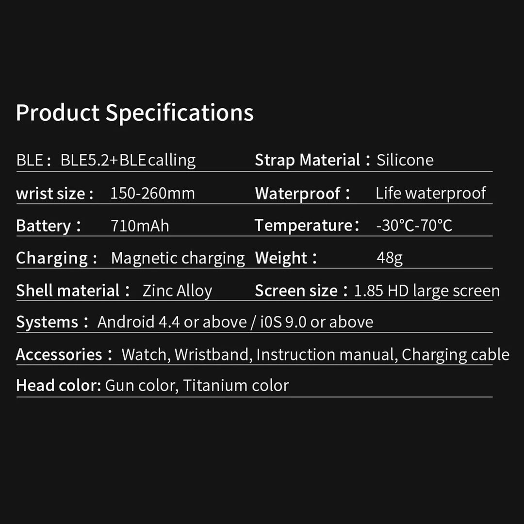 Premium Smartwatch with NFC & Bluetooth Headset – TWS Music & Talk, Sports Tracking, Sleep Monitoring, Camera Control, Music Control, Smart Alarm, Waterproof, Compatible with Android & iOS - StrengthXPhysiotherapy