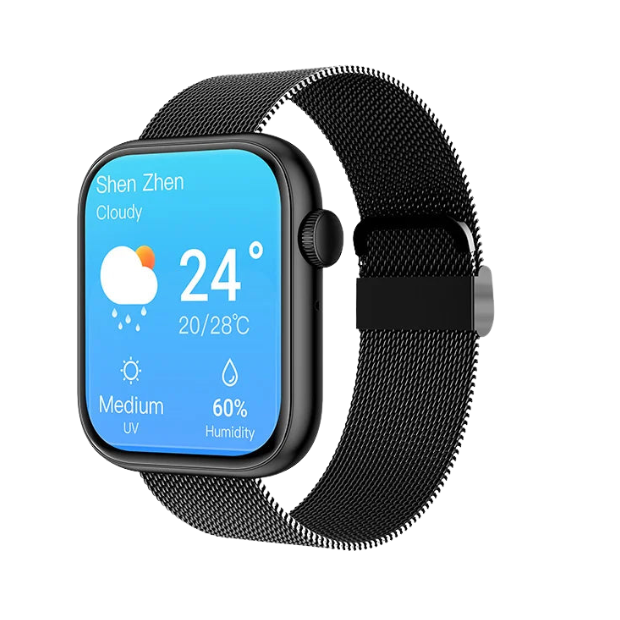 Premium Smartwatch - Wireless Charging, Bluetooth Calls, Fitness Tracker, Custom Watch Faces, Heart Rate Monitoring, Sleep Tracking, Waterproof, Men & Women
