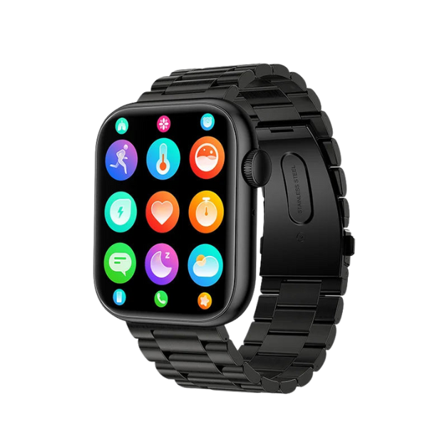 Premium Smartwatch - Wireless Charging, Bluetooth Calls, Fitness Tracker, Custom Watch Faces, Heart Rate Monitoring, Sleep Tracking, Waterproof, Men & Women
