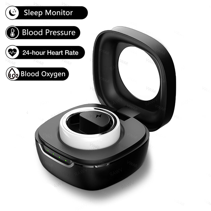 Premium Smart Fitness Ring with Charging Case - Heart Rate, Sleep & Health Monitoring, Blood Oxygen Detection, IPX8 