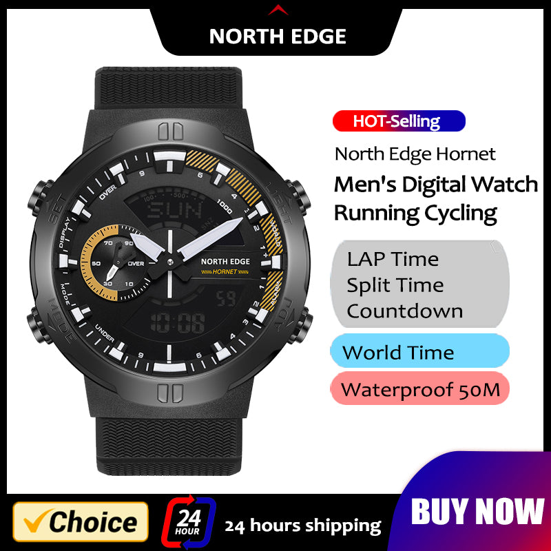 Premium Military Smartwatch for Men – Waterproof 50m, Speed Stopwatch, World Time, Coun Case, Backlit, Replaceable Stratdown 