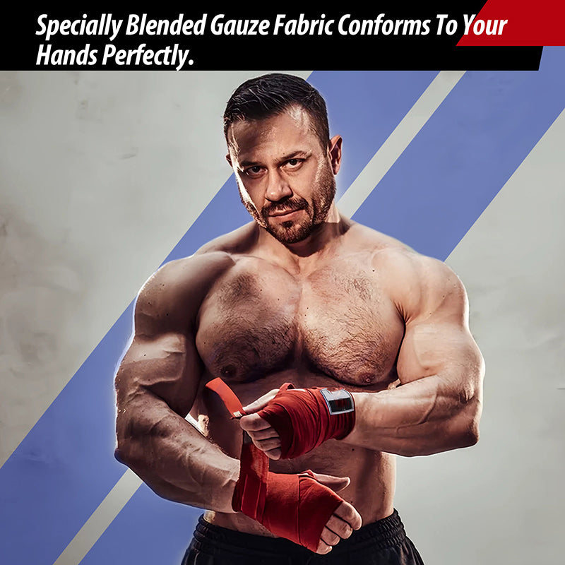 Premium Boxing Hand Wraps Inner Gloves – 180 Inch Elasticated Bandages with Thumb Loop, Wrist Protection for MMA, Muay Thai, Kickboxing, and Combat Sports - StrengthXPhysiotherapy