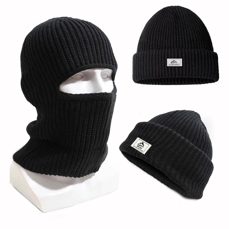 Premium Winter Balaclava Hat – 2-in-1 Knitted Ski Mask Beanie for Men, Windproof, Warm, Cold-Resistant Earmuff Cap for  