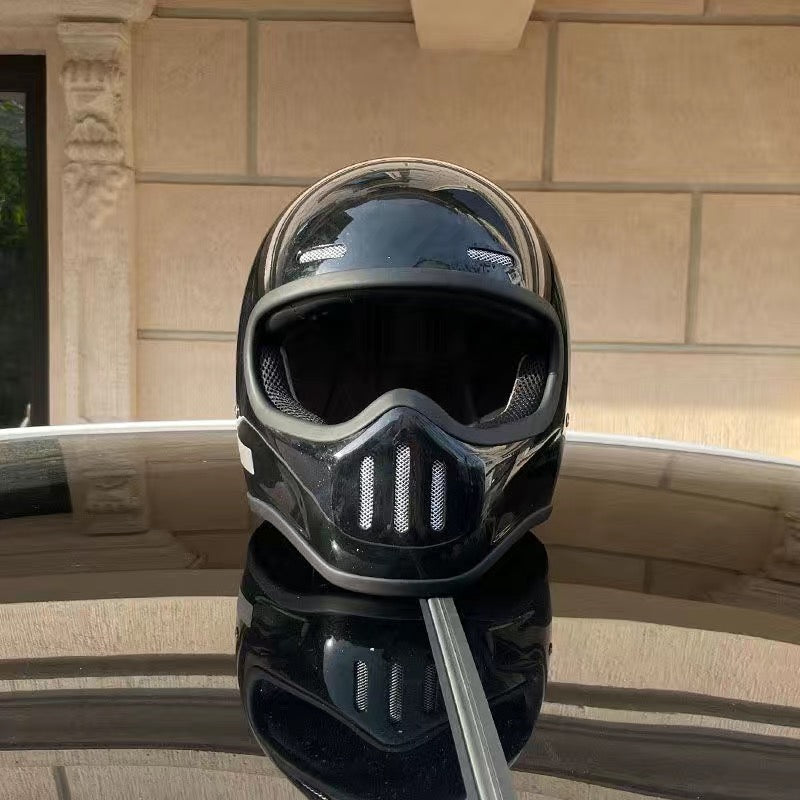 Premium Full Face Motorcycle Helmet – Retro Tokyo Style, Fiberglass, Clear Visor, Japan TT Design, Casco Moto for Men & Women