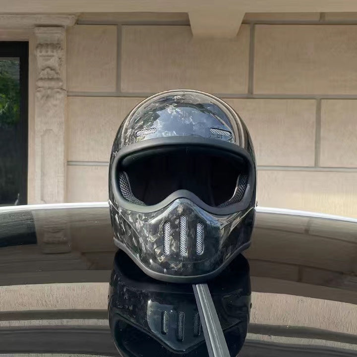 Premium Full Face Motorcycle Helmet – Retro Tokyo Style, Fiberglass, Clear Visor, Japan TT Design, Casco Moto for Men & Women