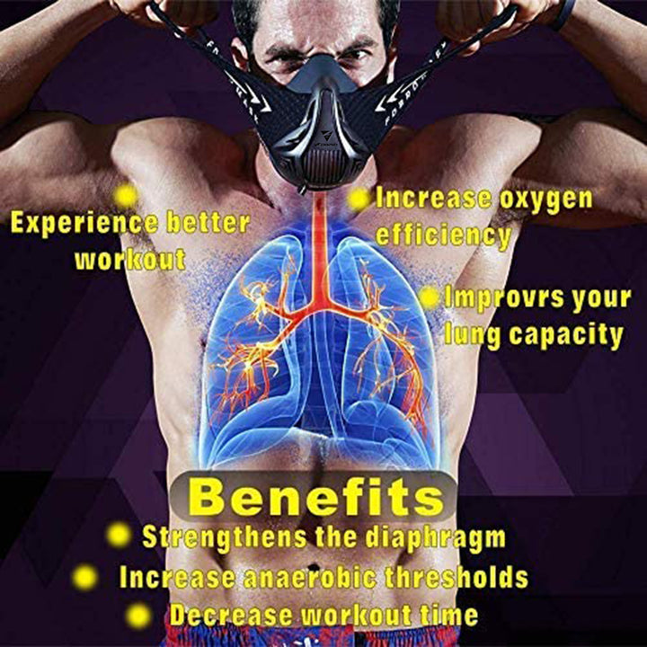 Premium Sports Mask for Running, Cycling, Gym & High Altitude Training – Cardio Workout Conditioning Mask, Air Filtration,