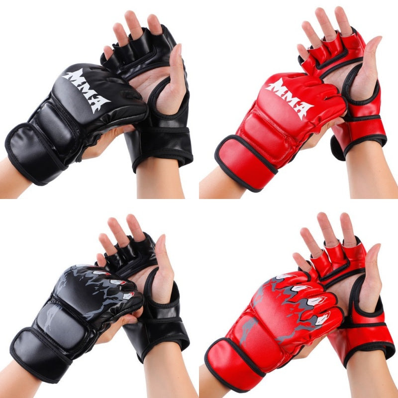 Premium Boxing Gloves for Adults – Professional Combat Training Gloves for Muay Thai, MMA, Kickboxing, & Sanda – Half 