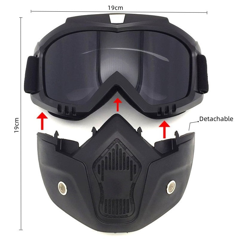Premium Motorcycle Skull Mouth Mask with UV Protection – Tactical Off-Road Riding Goggles, Windproof, Dust-Proof, Anti-Glare 