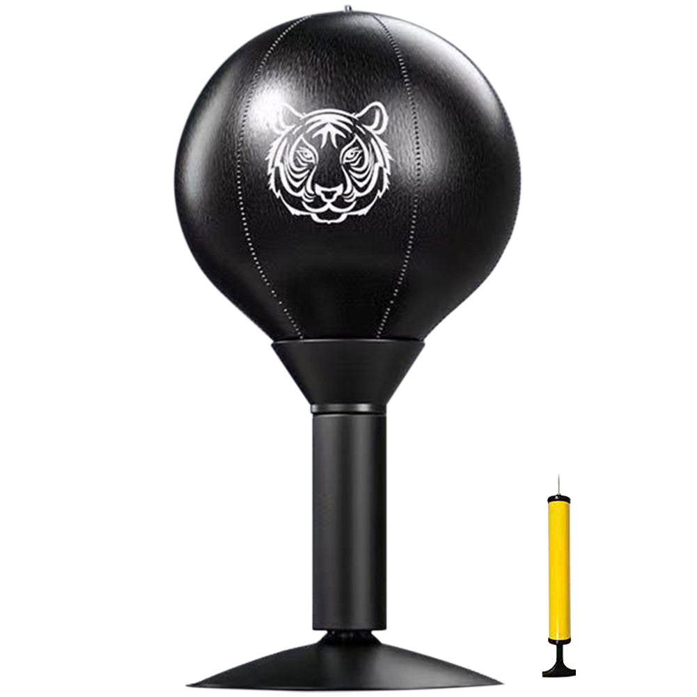 Premium Stress Relief Punching Bag – Desktop Boxing Speed Ball with Suction Cup Base – Inflatable Foam Spring for Reflex & 