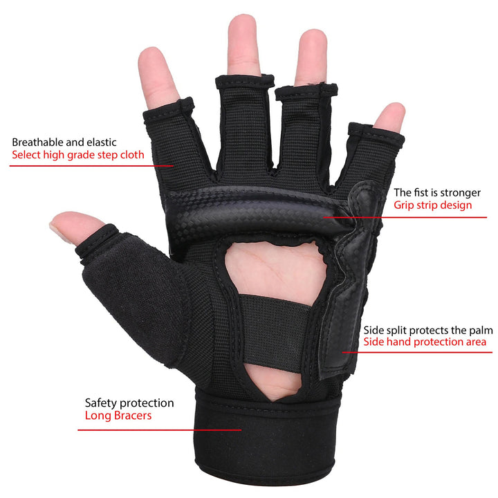 Premium Boxing Gloves for Adults & Kids – Half Finger Design for MMA, Muay Thai, Karate, Taekwondo & Fitness – High-Quality PU Leather, Breathable Mesh – Multiple Sizes (S-XXL) - StrengthXPhysiotherapy