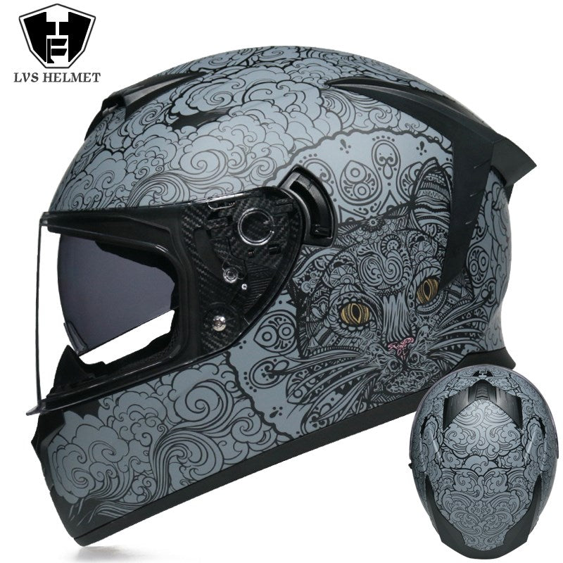 Premium Full Face Motorcycle Helmet - DOT & ECE Certified, Double Lens, Inner Sun Visor, Lightweight ABS Shell Removable Nose