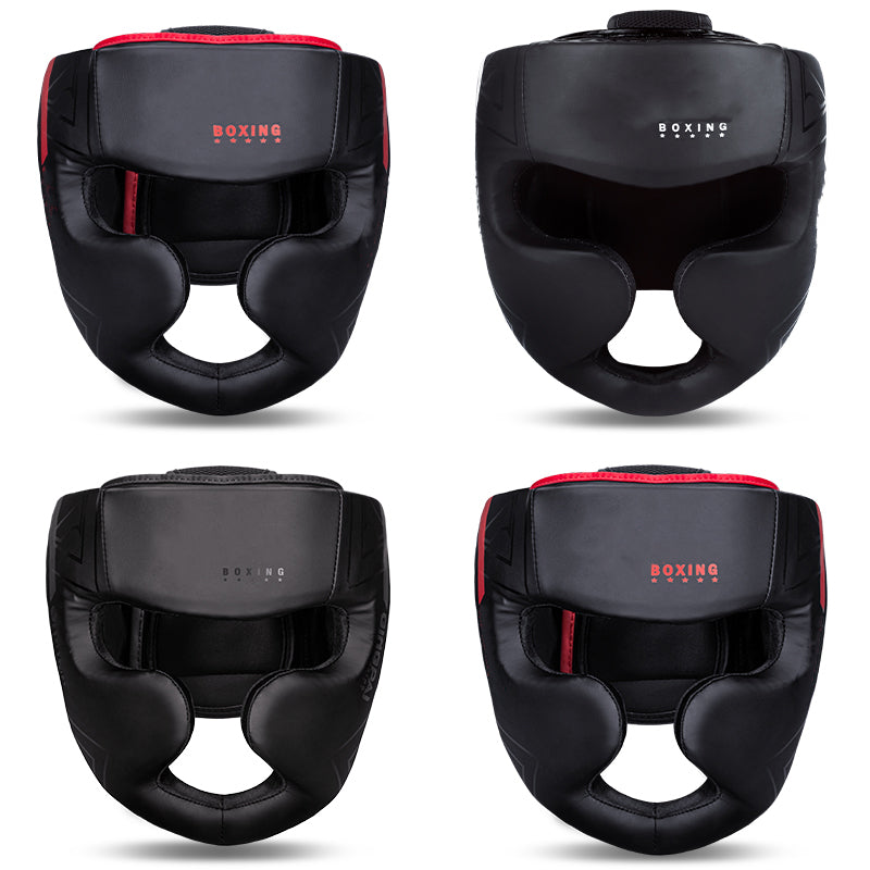 Premium Kickboxing Helmet – Full Face Muay Thai, MMA, Karate, Sanda Training Headgear, PU Leather, Protective Guard for Men & Women, Adjustable Sizes S/M/L - StrengthXPhysiotherapy