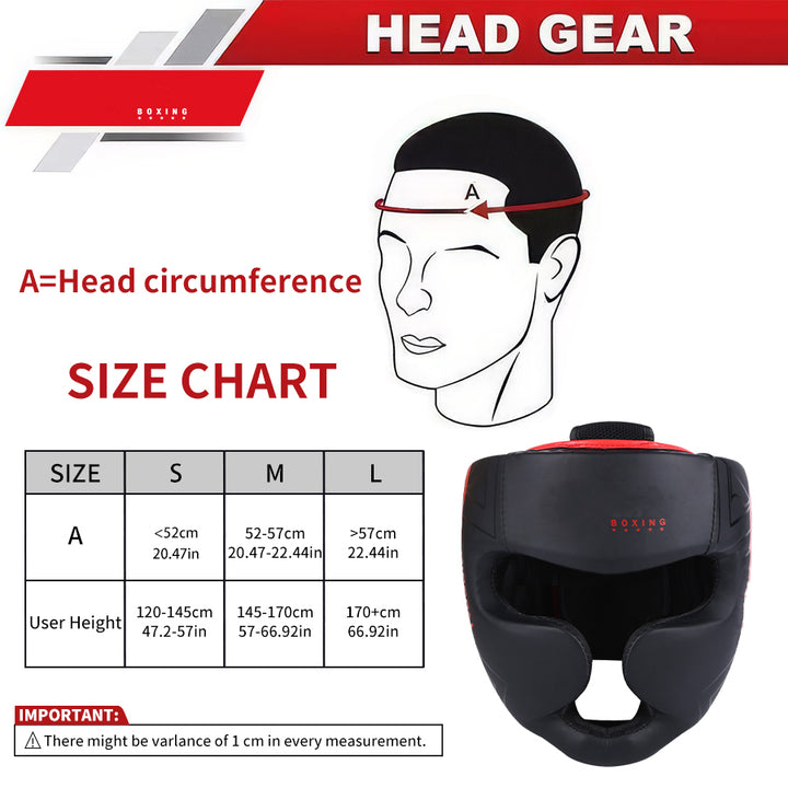 Premium Kickboxing Helmet – Full Face Muay Thai, MMA, Karate, Sanda Training Headgear, PU Leather, Protective Guard for Men & Women, Adjustable Sizes S/M/L - StrengthXPhysiotherapy