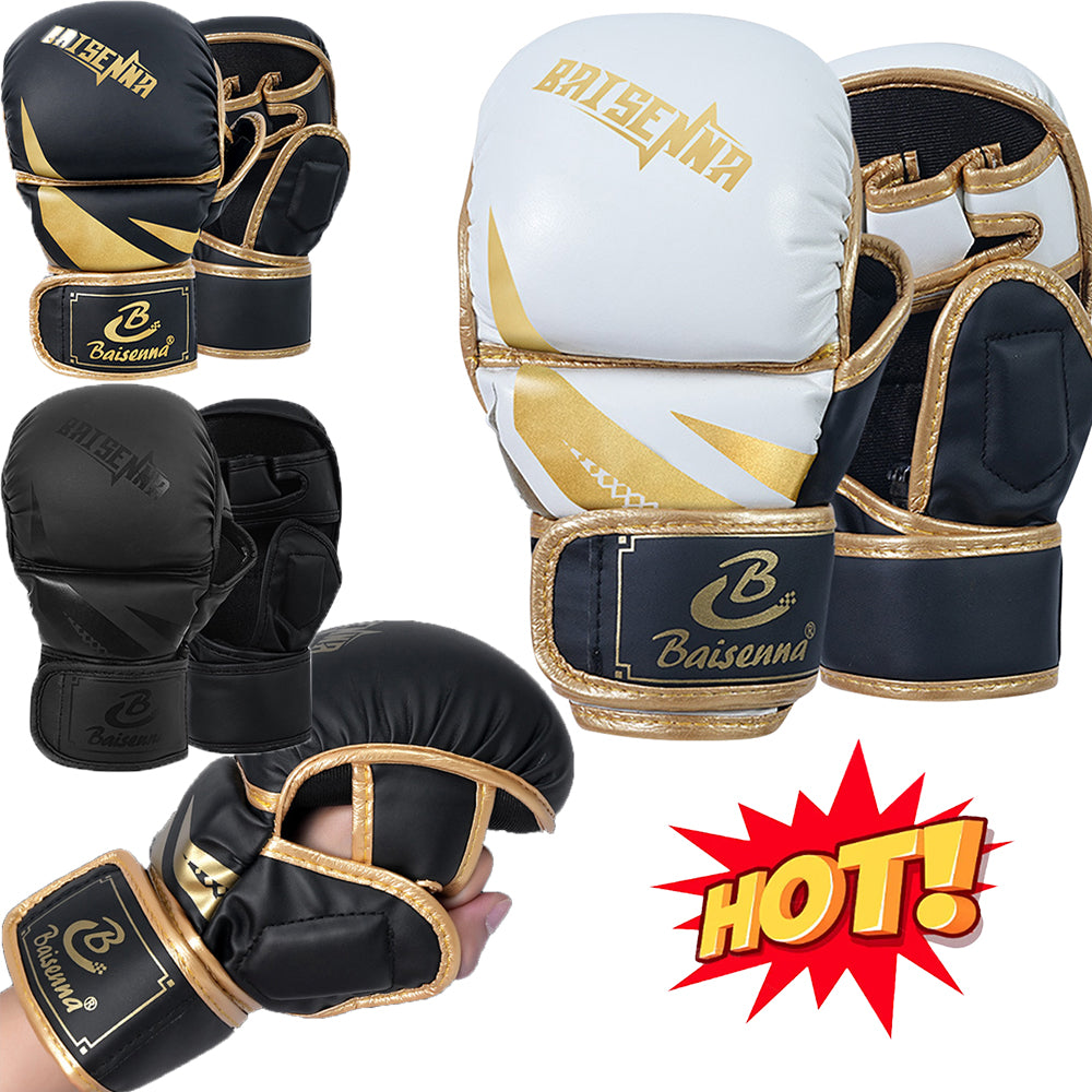 Premium MMA Half-Finger Boxing Gloves – Professional Mixed Martial Arts Training Gloves for Sanda & Free Fighting – Thickened