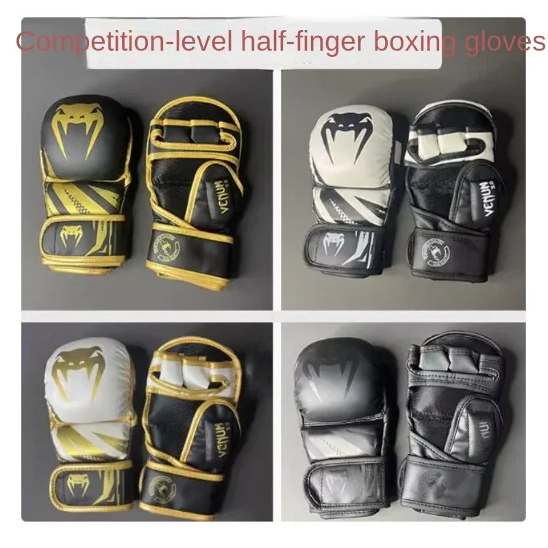 Premium MMA Half-Finger Boxing Gloves – Professional Mixed Martial Arts Training Gloves for Sanda & Free Fighting – Thickened