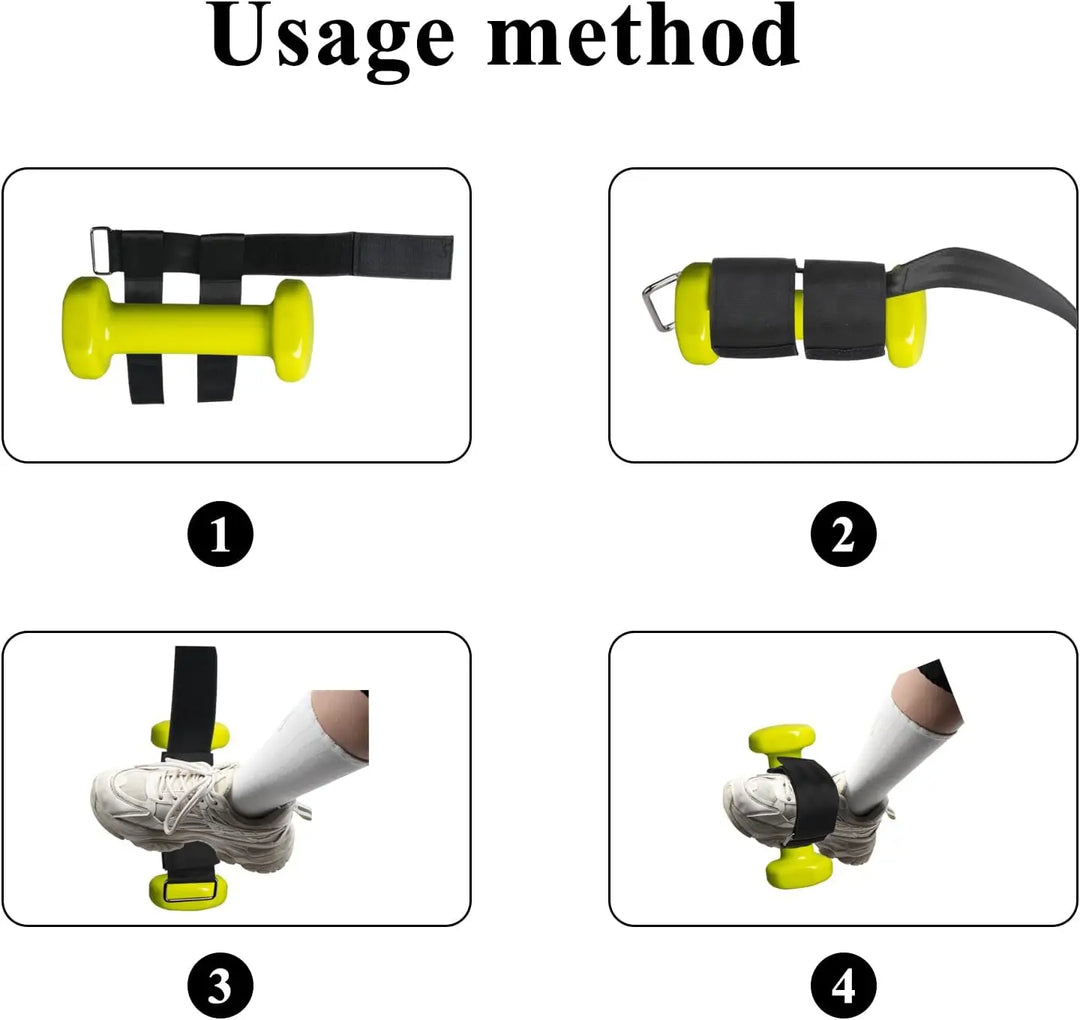 Premium Dumbbell Ankle Straps – Adjustable Foot Bands for Tibialis Training, Leg Strengthening, Weight Lifting, Fitness