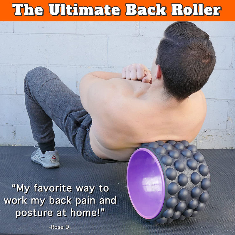 Premium Yoga Wheel – Back Stretcher & Massager for Pain Relief – Durable, Non-Slip Frame – Strong Support Up to 440 lbs 