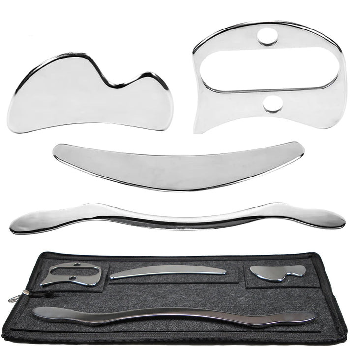 Premium Stainless Steel Gua Sha Scraping Massage Tool - IASTM for Muscle Pain Relief, Soft Tissue Mobilization, and Myofascia